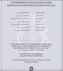 Gloria Medicinæ pour Dr P. Konopka